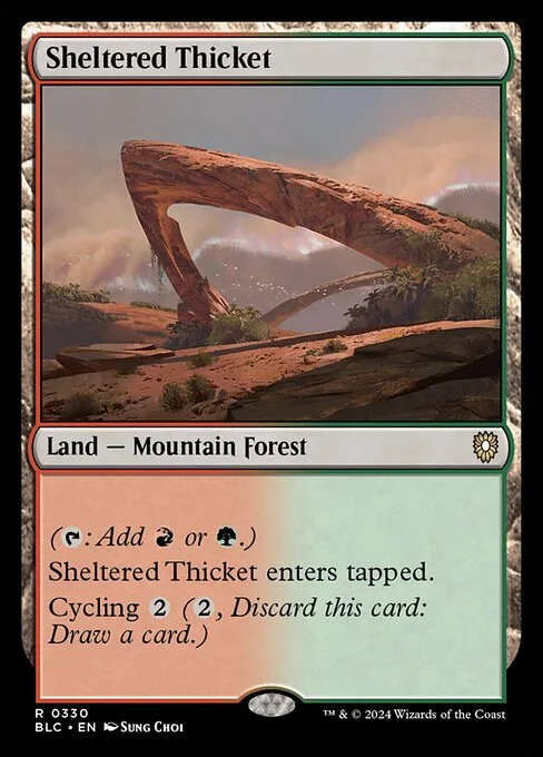 Sheltered Thicket · Bloomburrow Commander 330/356