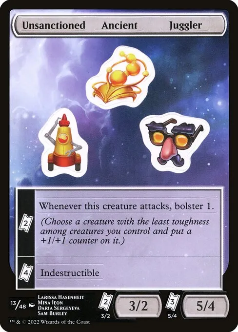 Unsanctioned Ancient Juggler · Unfinity Sticker Sheets 13/48
