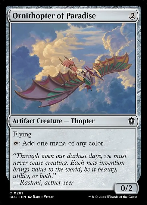 Ornithopter of Paradise · Bloomburrow Commander 281/356