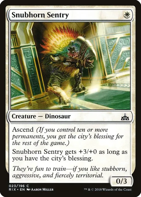 Snubhorn Sentry · Rivals of Ixalan 23/205