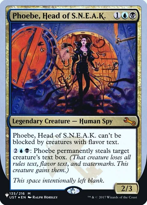 Phoebe, Head of S.N.E.A.K. · The List (Unfinity Foil Edition) 52/62