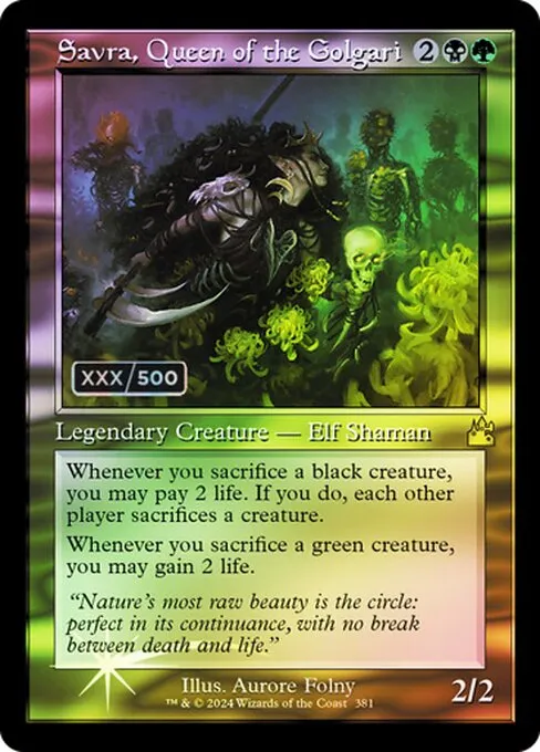 Savra, Queen of the Golgari · Ravnica Remastered 381z/531