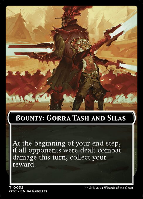 Bounty: Gorra Tash and Silas // Wanted! · Outlaws of Thunder Junction Commander Tokens 32/41
