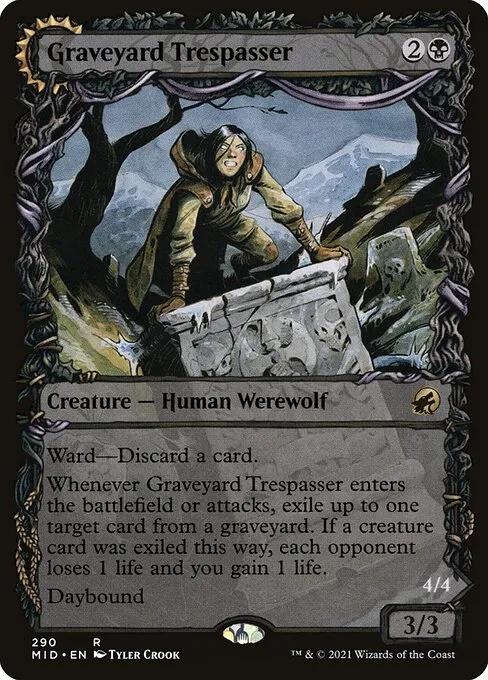 Graveyard Trespasser // Graveyard Glutton · Innistrad: Midnight Hunt 290/399