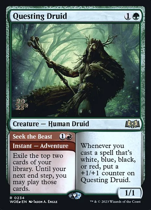 Questing Druid // Seek the Beast · Wilds of Eldraine Promos 234s/160
