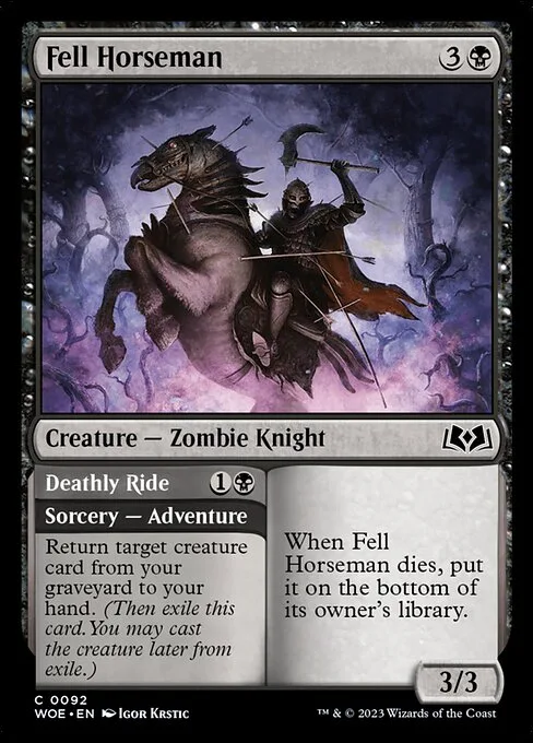 Fell Horseman // Deathly Ride · Wilds of Eldraine 92/381