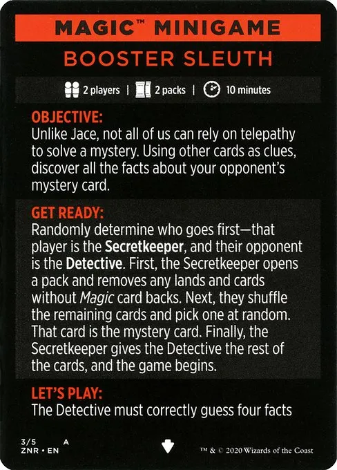 Booster Sleuth // Booster Sleuth (cont'd) · Zendikar Rising Minigames 3/5