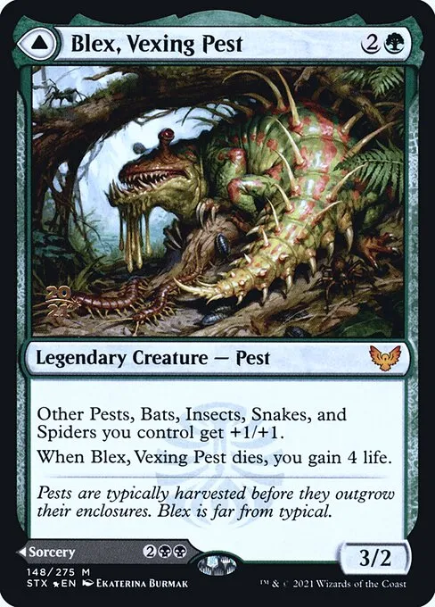 Blex, Vexing Pest // Search for Blex · Strixhaven: School of Mages Promos 148s/164