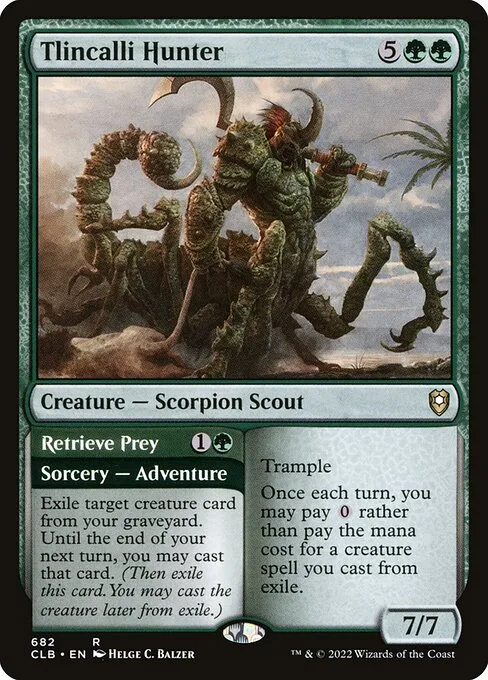 Tlincalli Hunter // Retrieve Prey · Commander Legends: Battle for Baldur's Gate 682/936