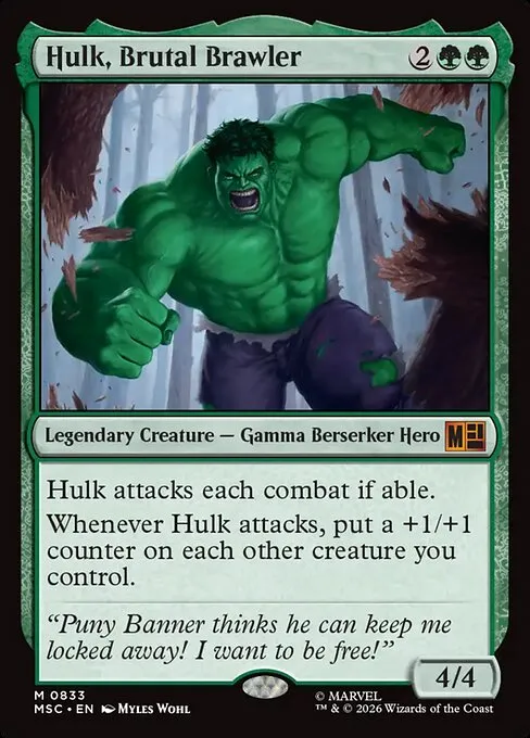 Hulk, Brutal Brawler · Marvel Super Heroes Commander 833/9