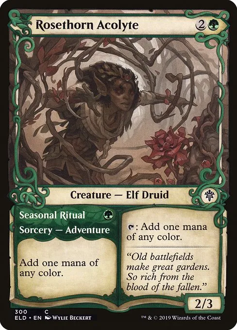 Rosethorn Acolyte // Seasonal Ritual · Throne of Eldraine 300/398