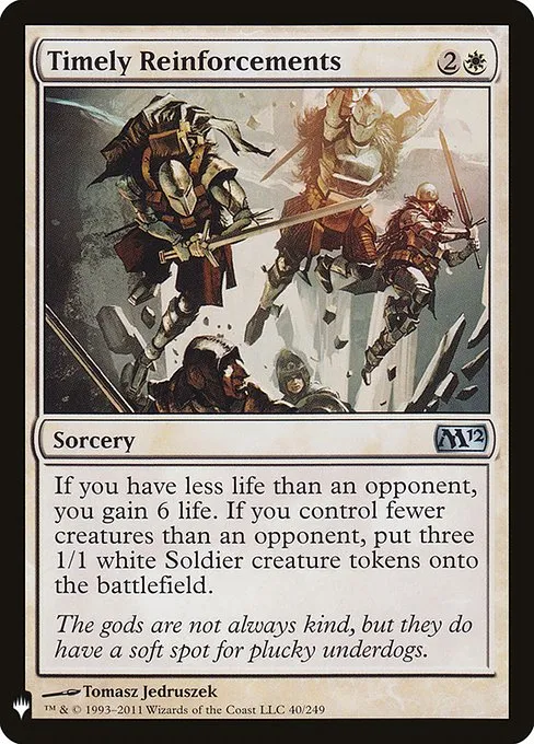 Timely Reinforcements · The List M12-40/5050