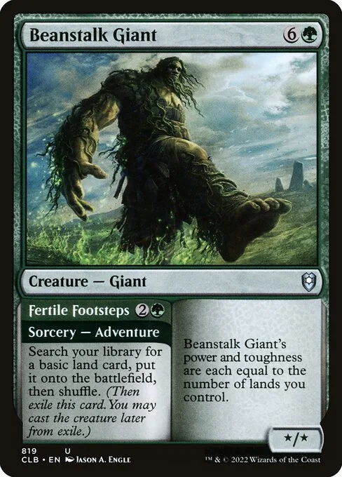 Beanstalk Giant // Fertile Footsteps · Commander Legends: Battle for Baldur's Gate 819/936