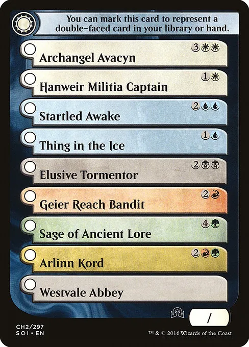 Shadows Over Innistrad Checklist 2 · Shadows over Innistrad Tokens CH2/20