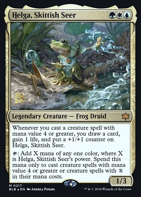 Helga, Skittish Seer · Bloomburrow Promos 217s/160