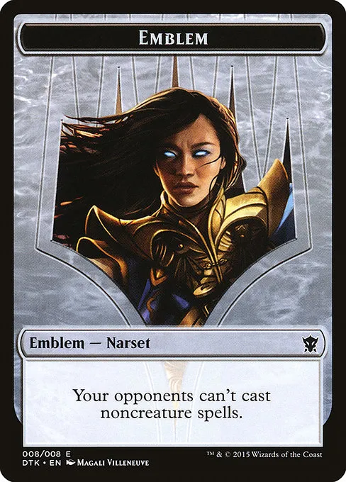 Narset Transcendent Emblem · Dragons of Tarkir Tokens 8/8