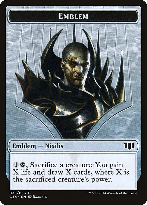 Ob Nixilis of the Black Oath Emblem · Commander 2014 Tokens 35/36