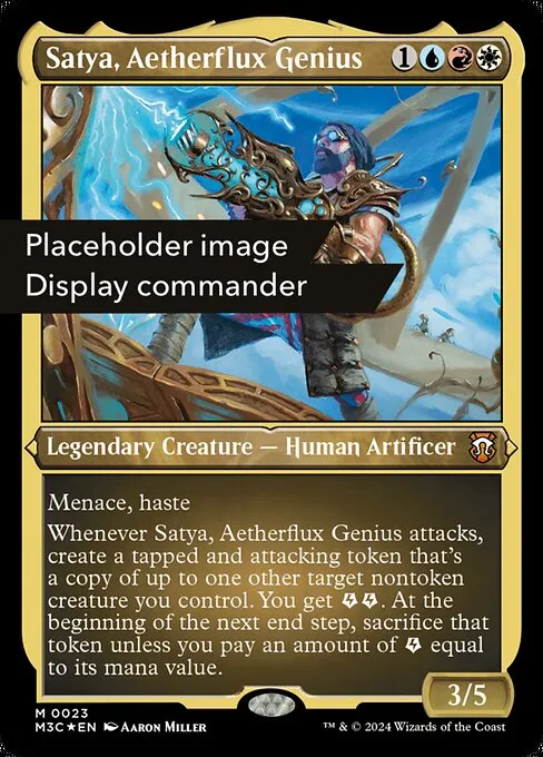 Satya, Aetherflux Genius · Modern Horizons 3 Commander 150/398