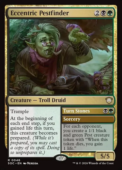 Eccentric Pestfinder // Turn Stones · Secrets of Strixhaven Commander 46/426