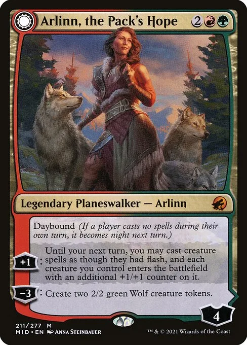 Arlinn, the Pack's Hope // Arlinn, the Moon's Fury · Innistrad: Midnight Hunt 211/399