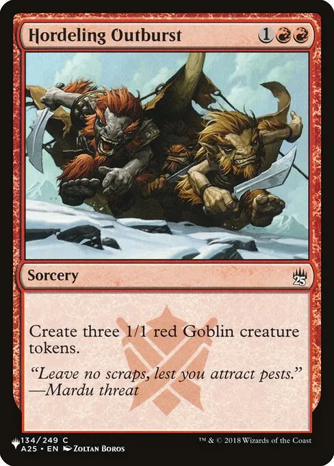 Hordeling Outburst · The List A25-134/5050