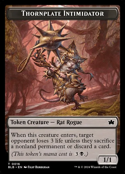Thornplate Intimidator · Bloomburrow Tokens 16/30