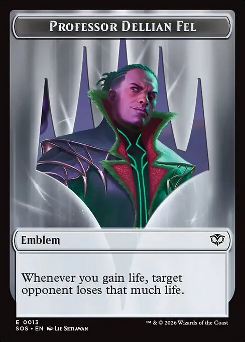 Professor Dellian Fel Emblem · Secrets of Strixhaven Tokens 13/14