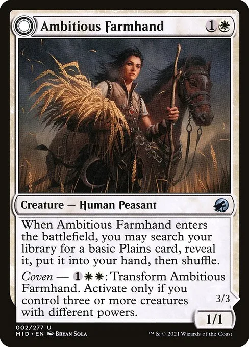 Ambitious Farmhand // Seasoned Cathar · Innistrad: Midnight Hunt 2/399