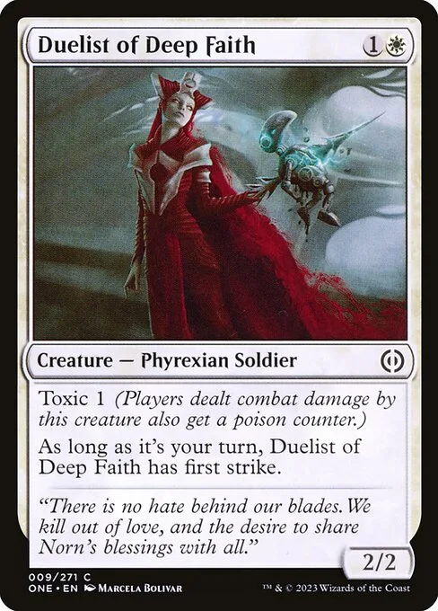 Duelist of Deep Faith · Phyrexia: All Will Be One 9/479
