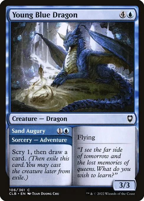 Young Blue Dragon // Sand Augury · Commander Legends: Battle for Baldur's Gate 106/936