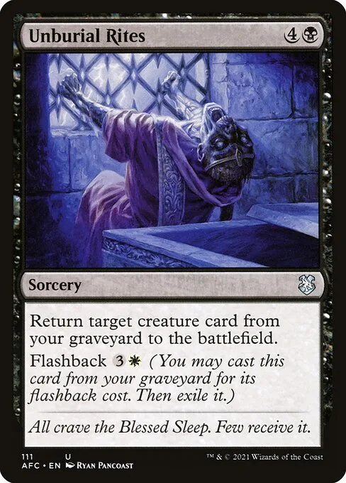 Unburial Rites · Forgotten Realms Commander 111/331