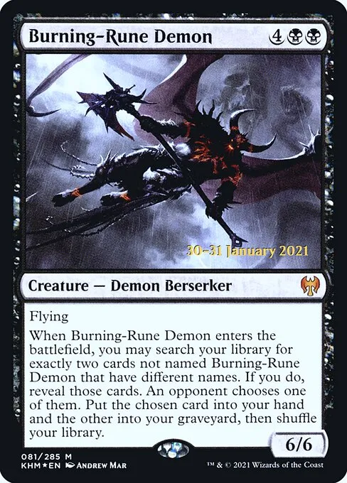 Burning-Rune Demon · Kaldheim Promos 81s/158
