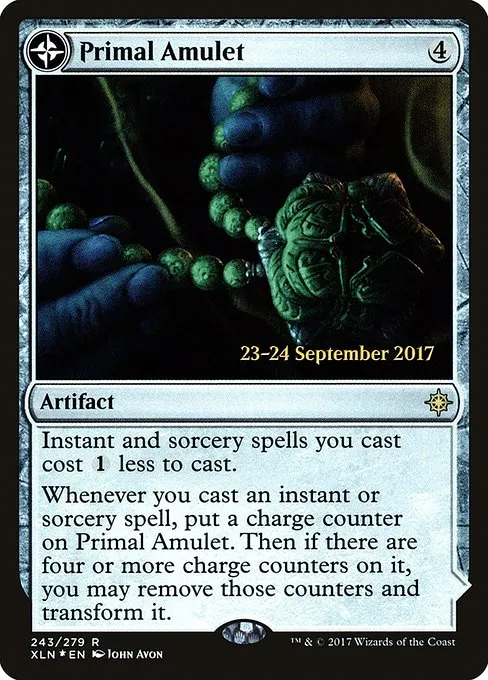 Primal Amulet // Primal Wellspring · Ixalan Promos 243s/120