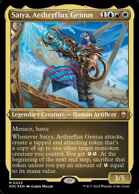 Satya, Aetherflux Genius · Modern Horizons 3 Commander 23/398