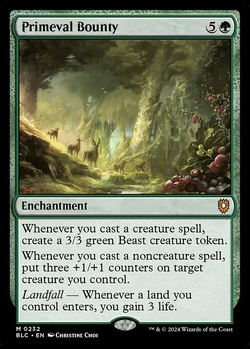 Primeval Bounty · Bloomburrow Commander 232/356