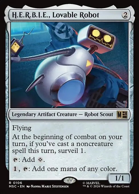 H.E.R.B.I.E., Lovable Robot · Marvel Super Heroes Commander 106/9