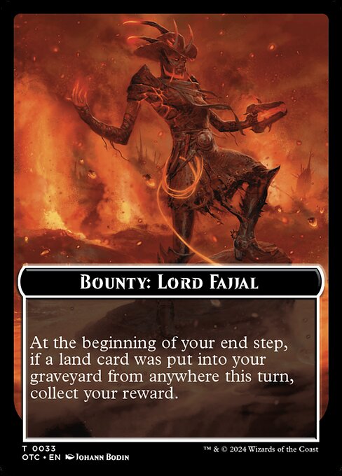 Bounty: Lord Fajjal // Wanted! · Outlaws of Thunder Junction Commander Tokens 33/41