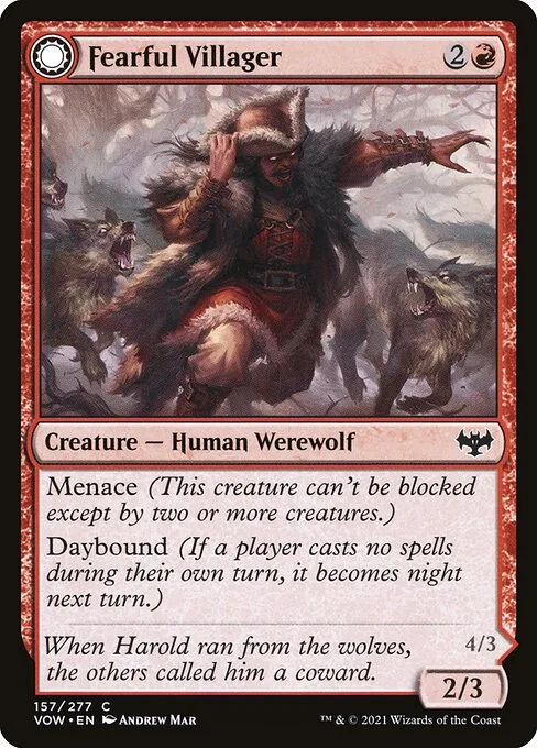 Fearful Villager // Fearsome Werewolf · Innistrad: Crimson Vow 157/423