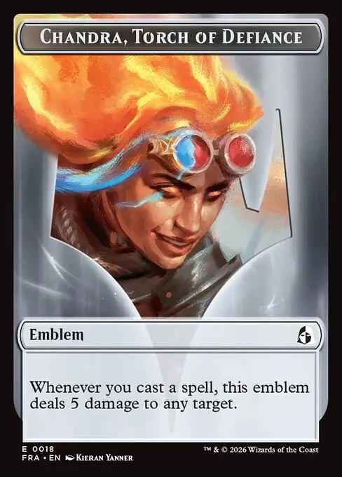Chandra, Torch of Defiance Emblem · Reality Fracture Tokens 18/1
