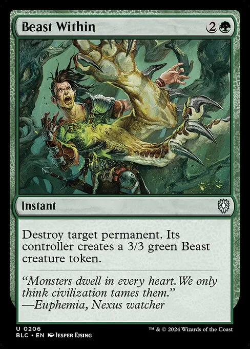 Beast Within · Bloomburrow Commander 206/356