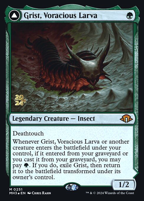 Grist, Voracious Larva // Grist, the Plague Swarm · Modern Horizons 3 Promos 251s/92