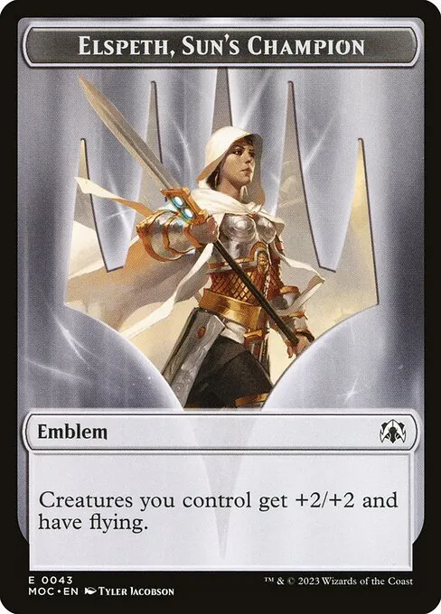 Elspeth, Sun's Champion Emblem · March of the Machine Commander Tokens 43/46