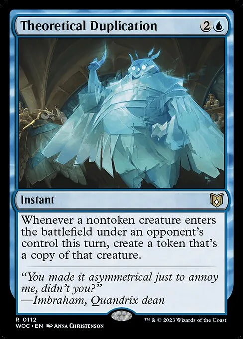 Theoretical Duplication · Wilds of Eldraine Commander 112/173
