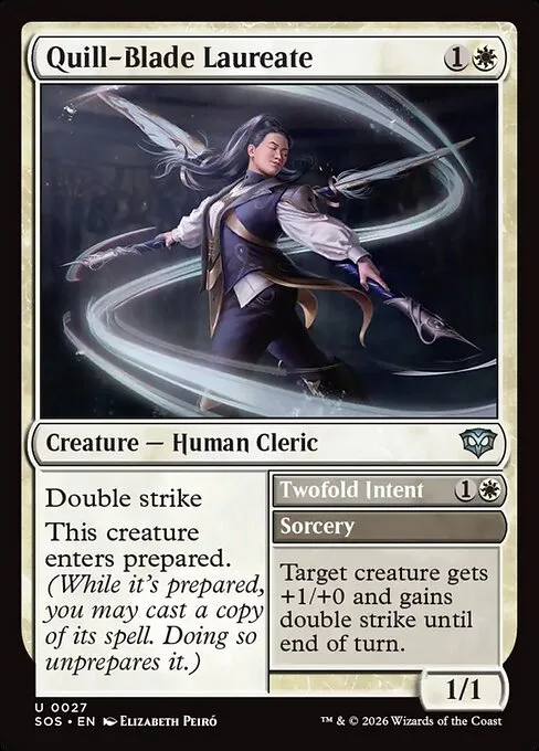 Quill-Blade Laureate // Twofold Intent · Secrets of Strixhaven 27/368