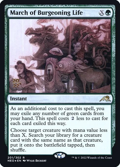 March of Burgeoning Life · Kamigawa: Neon Dynasty Promos 201s/148