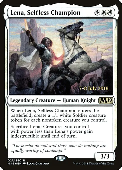 Lena, Selfless Champion · Core Set 2019 Promos 21s/95