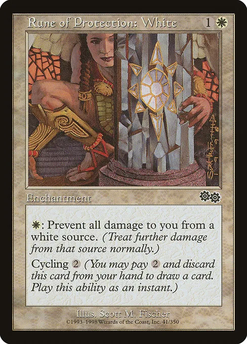 Rune of Protection: White · Urza's Saga 41/357