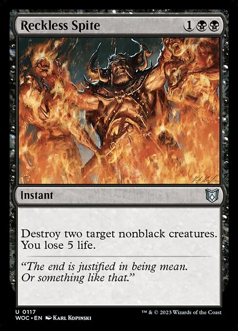 Reckless Spite · Wilds of Eldraine Commander 117/173