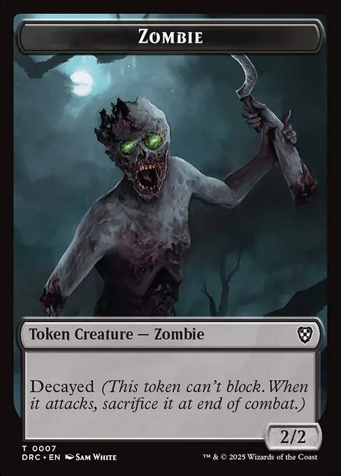 Zombie · Aetherdrift Commander Tokens 7/17