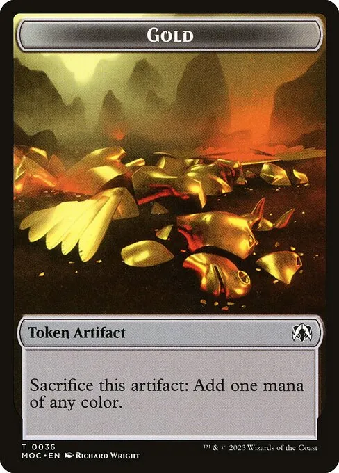 Gold · March of the Machine Commander Tokens 36/46